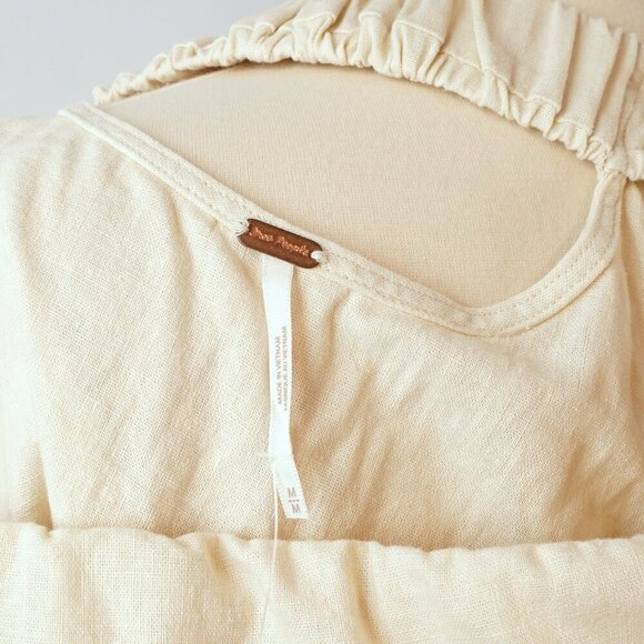 Free People Cotton-Linen Strapless Mini Dress - Size Medium - NWT - Picture 6 of 8